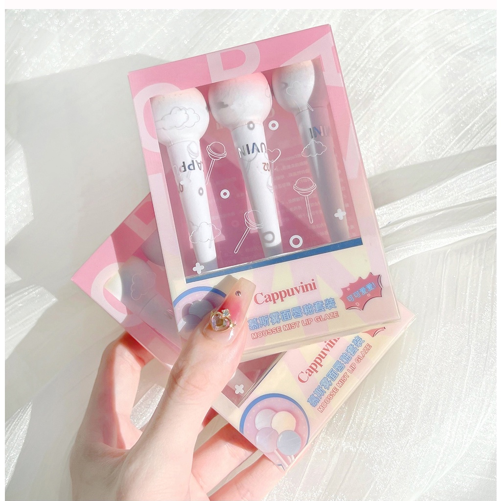 Bộ Son Môi Dưỡng Ẩm Lâu Trôi Chống Thấm Nước Màu Nhung Lì Dễ Thương