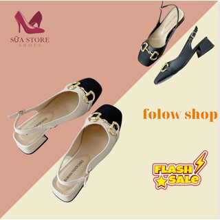 Giày cao got,sandal nữ cao gót khoá D phối màu hàng cao cấp