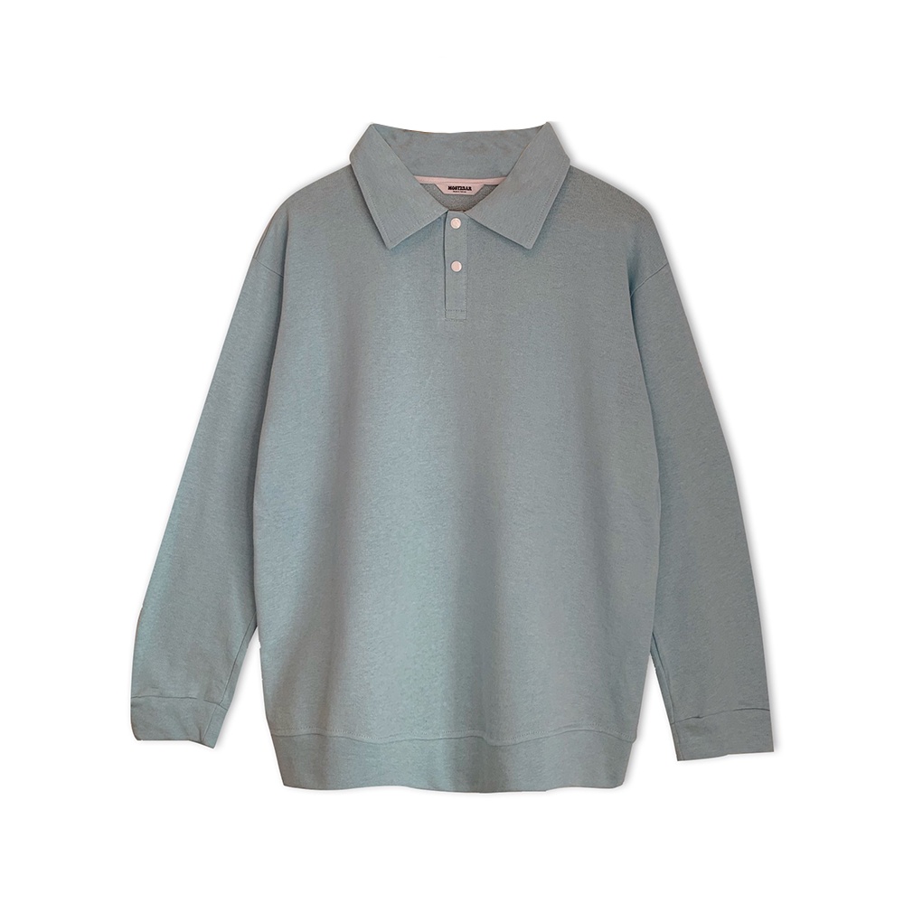 Áo sweater polo trơn basic, phong cách unisex bigsize, áo sweater có cổ M-5XL