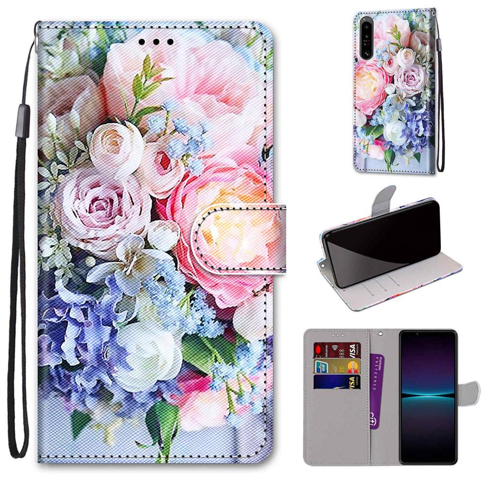 Bao Da Điện Thoại PU Nắp Gập Kiểu Ví Có Khóa Nam Châm Hình Thú 3D Thời Trang Cho Sony Xperia 1 IV Xperia1 4