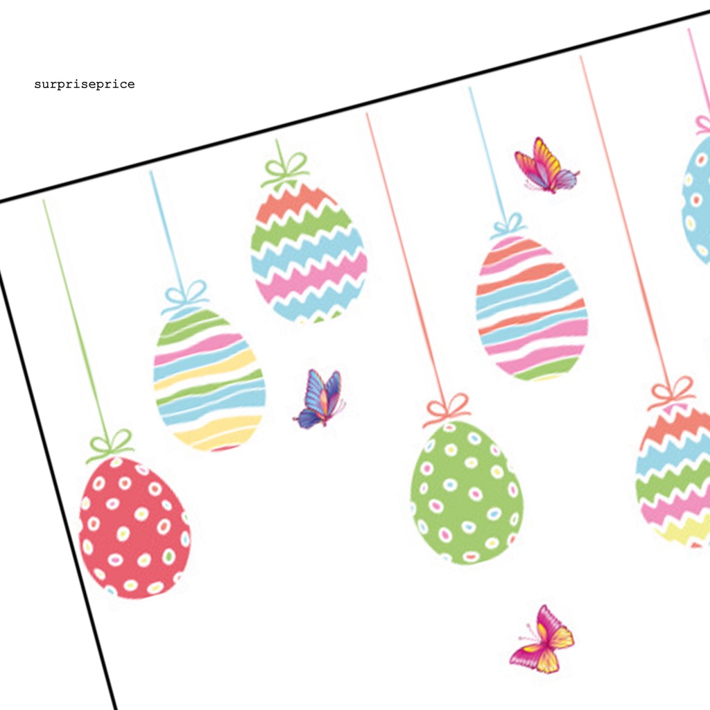 Set 2 Tấm Sticker PVC Dán Cửa Sổ Chống Tĩnh Điện Họa Tiết Thỏ Hoạt Hình Phục Sinh
