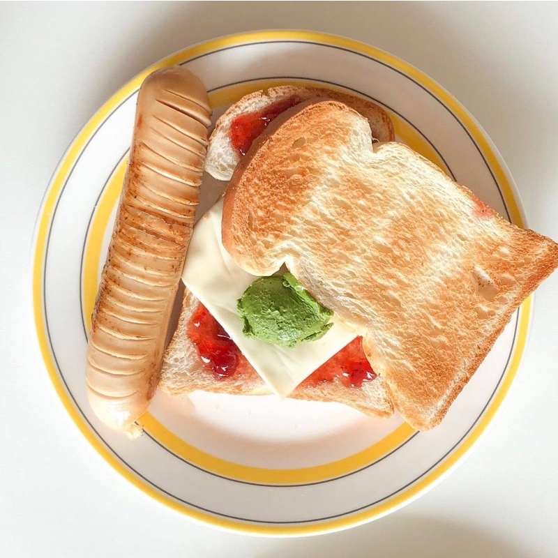 Đĩa sứ phẳng viền màu sắc phong cách Hàn Quốc