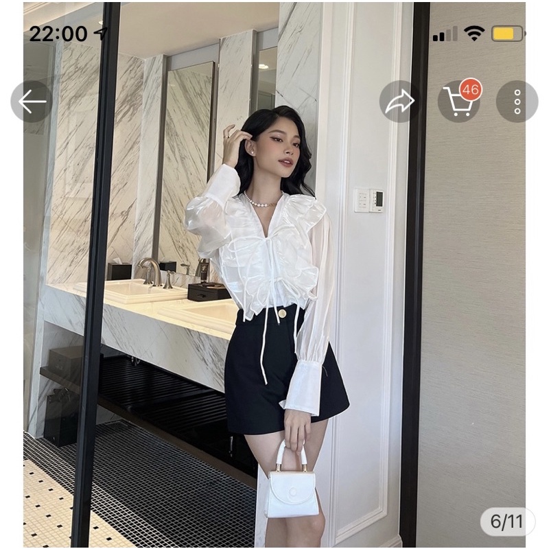 Áo kiểu phối bèo BBStore new 100% [PASS] - HẾT