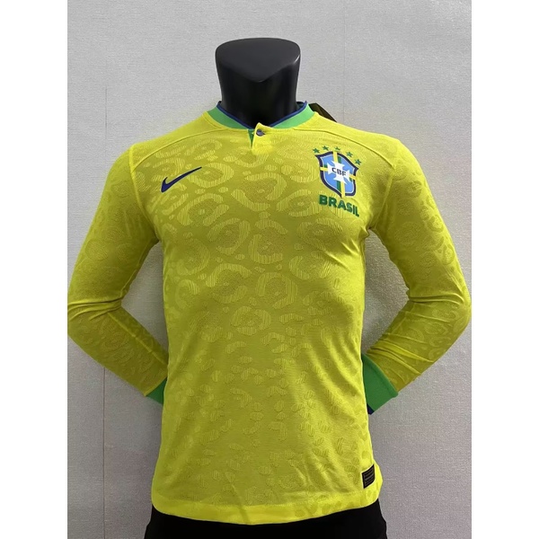 Áo Bóng Đá Dài Tay Đội Tuyển Brazil Mùa Giải 22-23 Size S-XXL