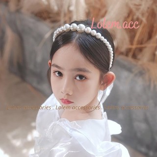 Bờm tóc bé gái, cài tóc hạt trai nhân tạo dễ thương kute cho em bé gái - k006