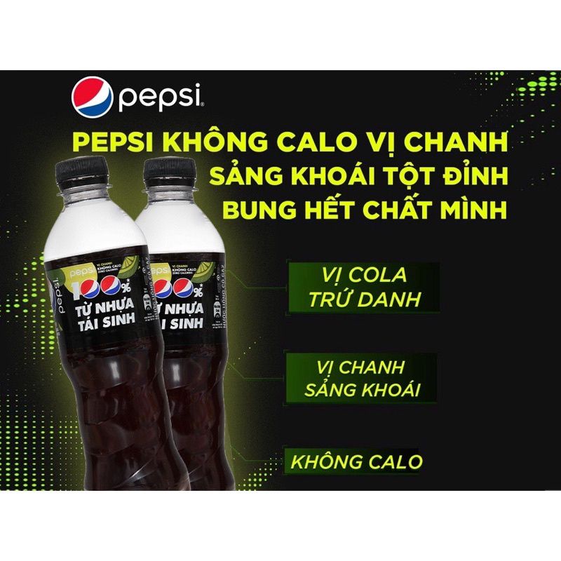 THÙNG PEPSI CHANH KHÔNG CALO/PEPSI ĐEN KHÔNG CALO [ 24 LON X 390ML]