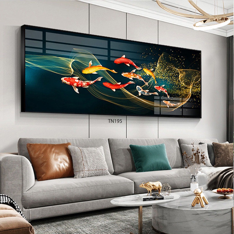 Tranh Cá Chép Tráng Gương  Phong Thủy Treo Tường. Trang Trí Phòng Khách/ Phòng Làm Việc/ Phòng Ngủ - Simplehouse