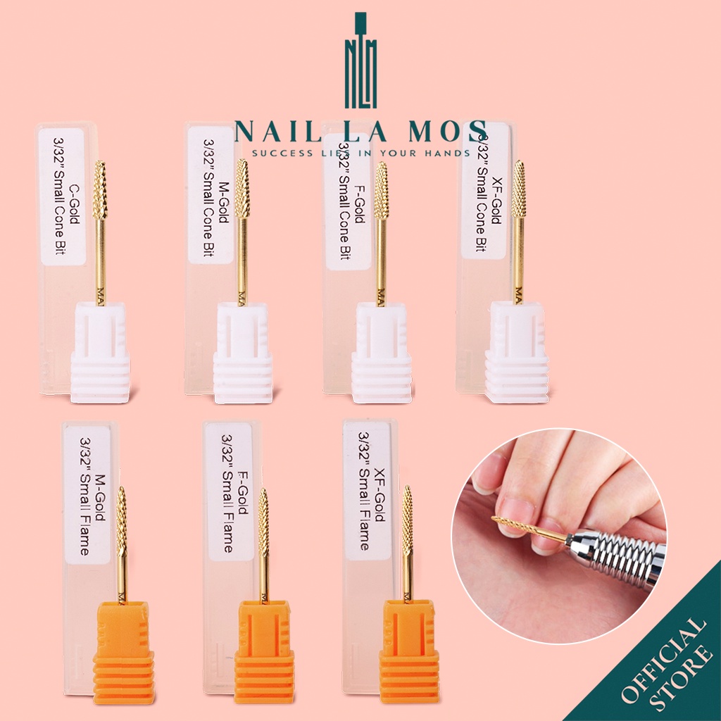 Đầu mài khóe Mỹ chất liệu titan vàng cao cấp - Đầu mài móng, mài mịn loại xịn, dùng bền, an toàn (lẻ chiếc)