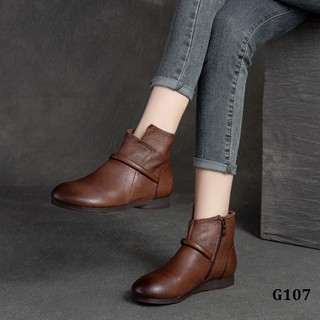 G107-giày da thật handmade gân dây