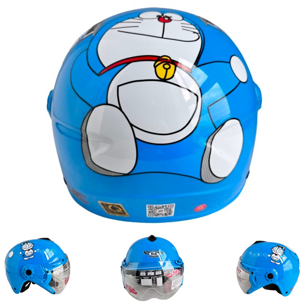 Mũ bảo hiểm trẻ em V&S Helmet - VS103KS Doreamon xanh dương - Phù hợp với bé từ 2 đến 5 tuổi, Bé nặng dưới 18kg