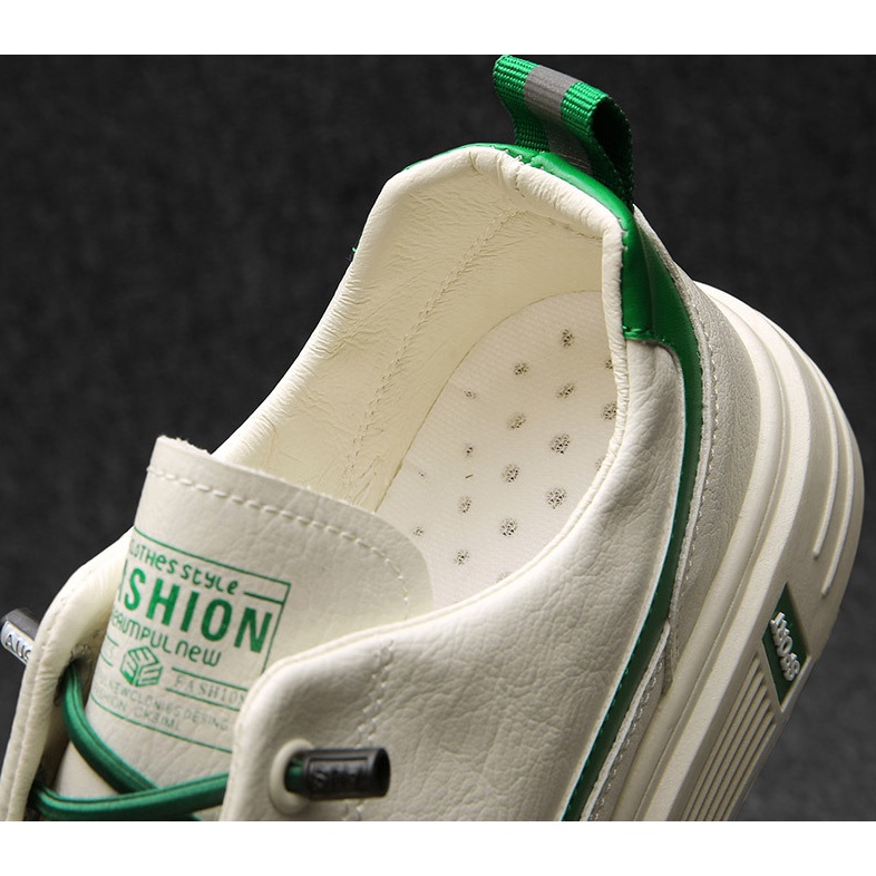 Giày sneaker thể thao da nam cao cấp D112, phong cách trẻ trung năng động, đế cao su non đi cực êm