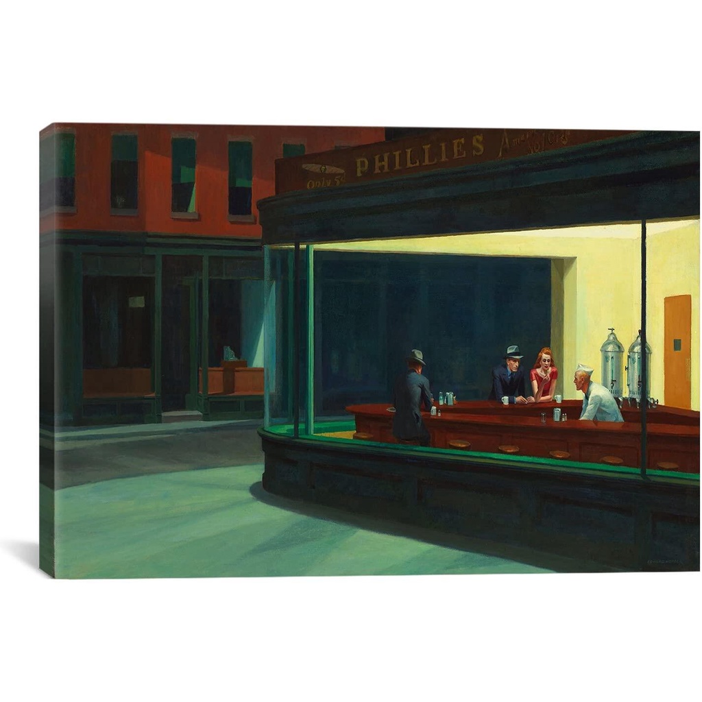 ICanvasART Nighthawks Canvas In của Edward Hopper của Inch Deep