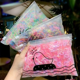 Set 1000 thun cột tóc cho bé nhiều màu có túi zip
