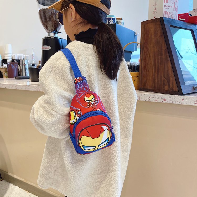 Túi Đeo Chéo Ngực Vải canvas In Hình Hoạt Hình Dễ Thương Cho Bé