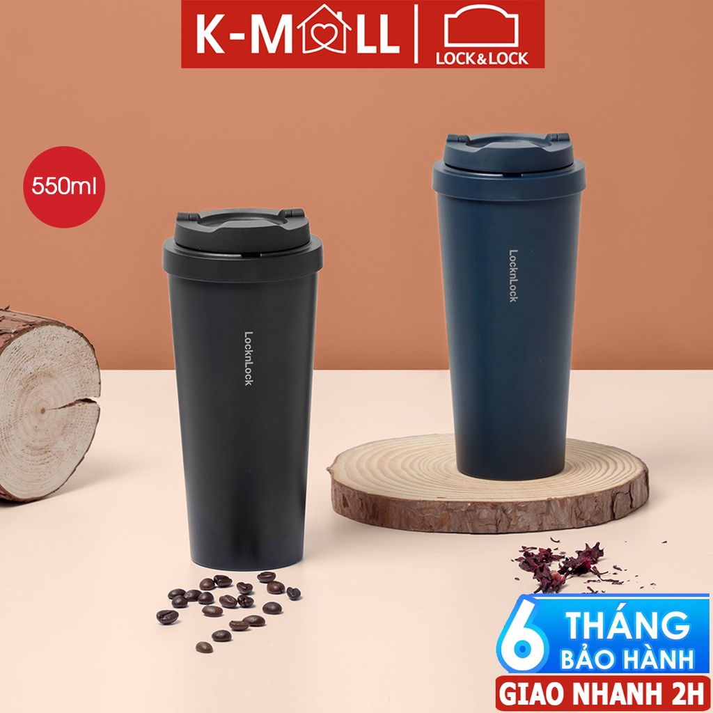 Ly giữ nhiệt Lock&Lock 550ml Energetic One-Touch Tumbler LHC3249 - Màu xanh Navy - K - MALL