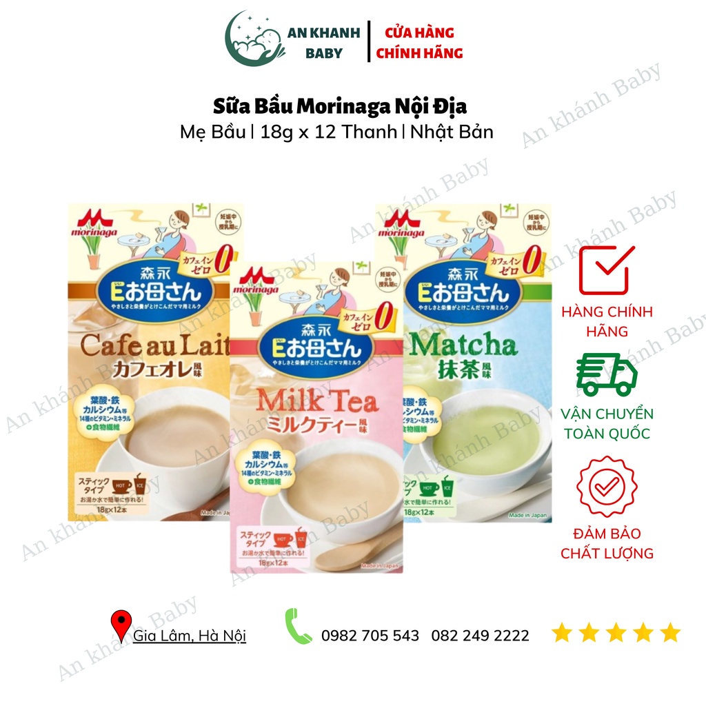 Sữa bầu Morinaga, sữa cho bà bầu Nhật Bản 12 gói x 18g [date t11/2023]