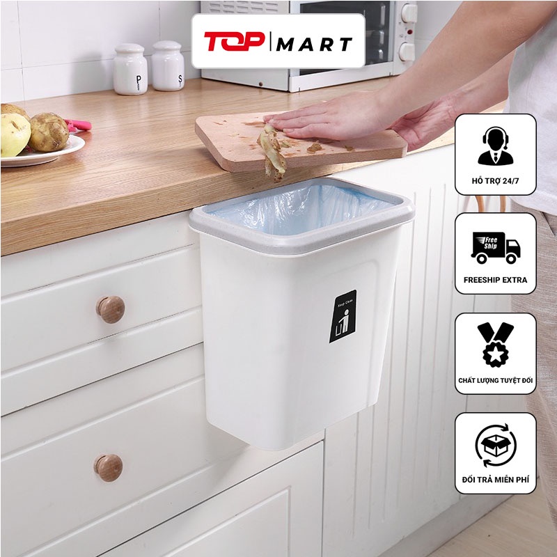 Thùng Treo Cánh Tủ Bếp Tiện Lợi Có Nắp Đậy Trượt Thông Minh