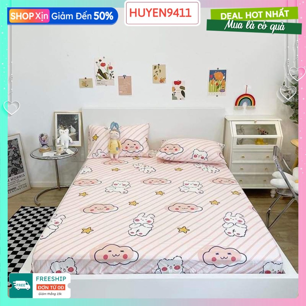 Bộ Ga Gối 3 Món 1m4x2m,vải cotton poly mẫu mới 2022,sale thanh lý