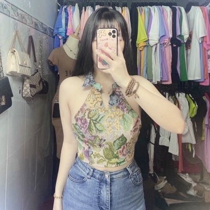 Áo yếm nữ Áo croptop nữ sát nách hở lưng cột dây sau ôm body