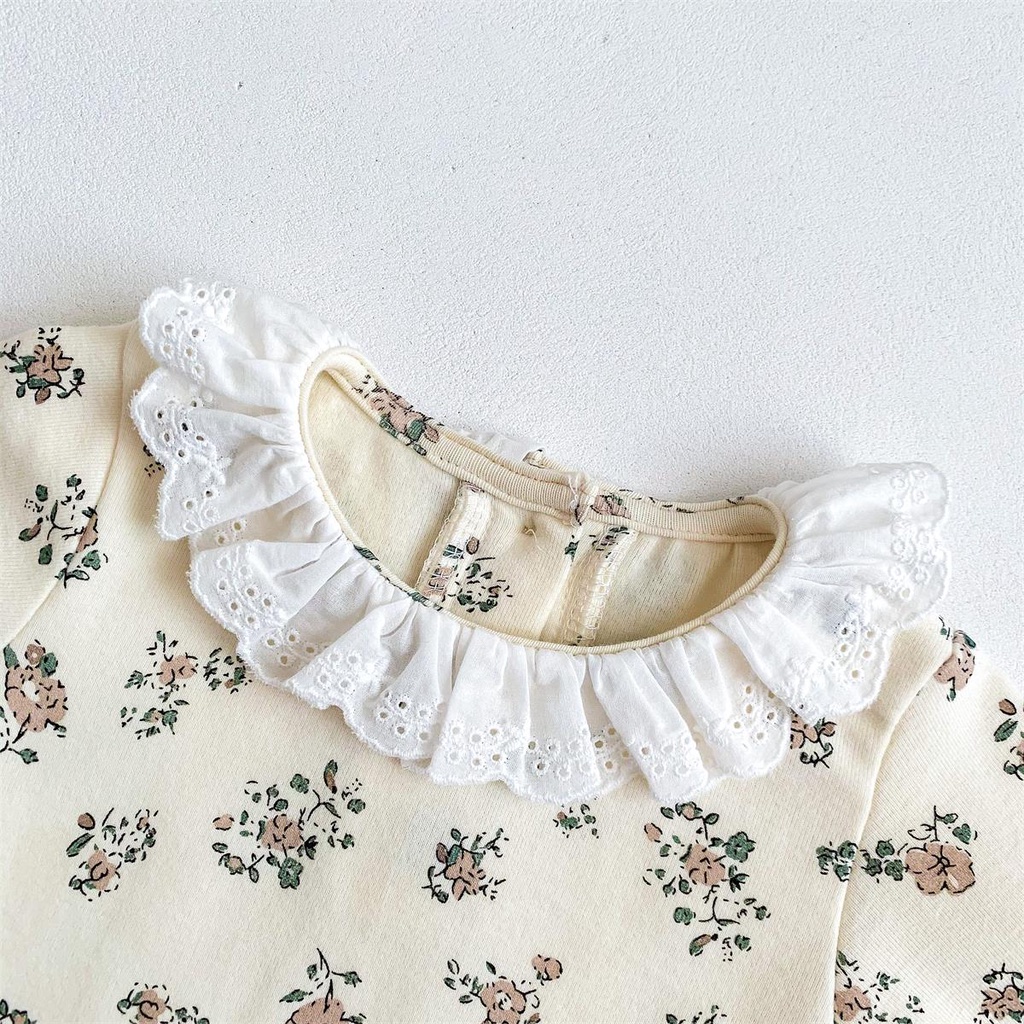 Áo Công Chúa Cổ Lá Sen Phong Cách Phương Tây Thời Trang Xuân Hè Cho Bé Gái