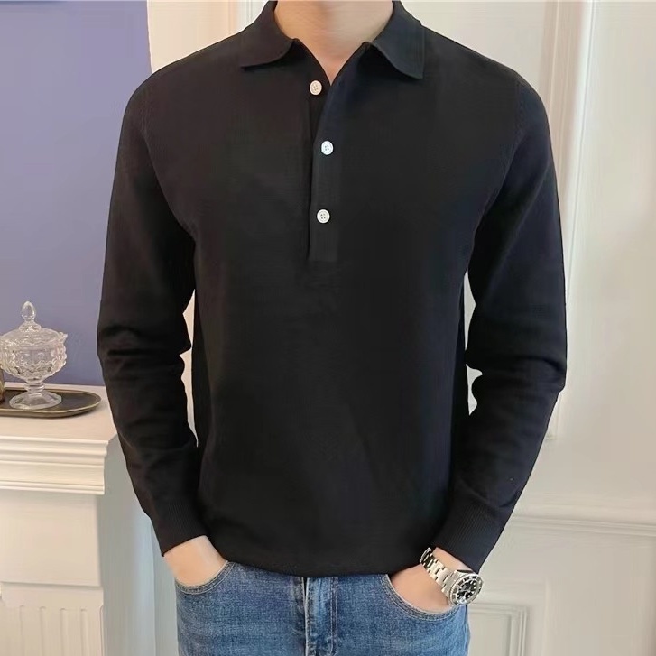Áo Thun Polo Dài Tay Thoáng Khí Phong Cách Doanh Nhân Thời Trang Mùa Hè Cho Nam Size M-3xl