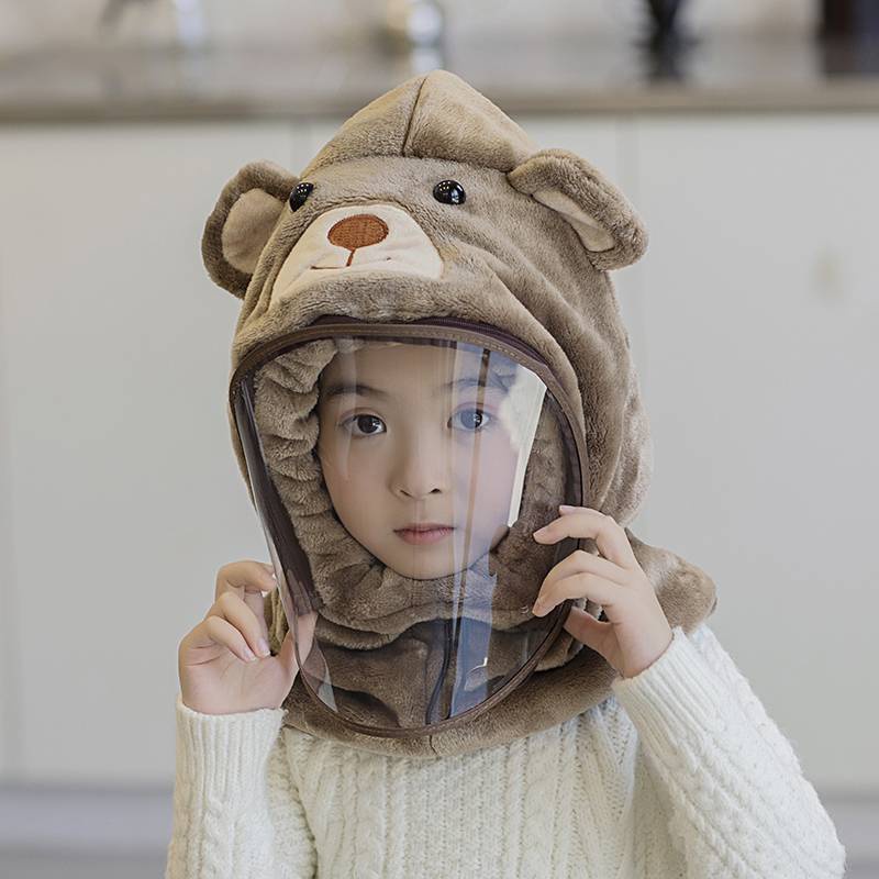 Mũ giữ ấm dày chống gió hoạt hình trẻ em thu đông
