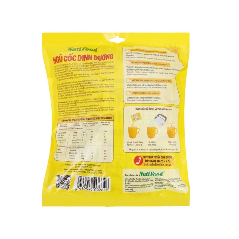 Ngũ cốc dinh dưỡng Nutifood 20 gói *25g