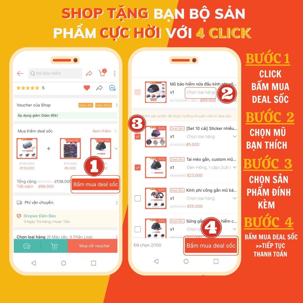 Kính phi công gắn mũ bảo hiểm 1/2 và 3/4 đi phượt trang trí mũ bảo hiểm