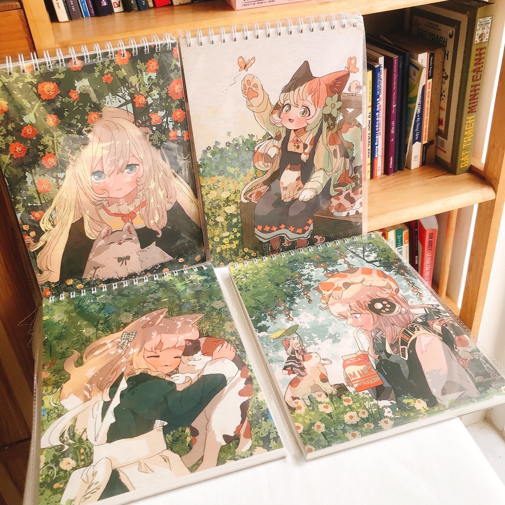 [FREESHIP] Sổ vẽ, sổ sketchbook A4 lò xo cute