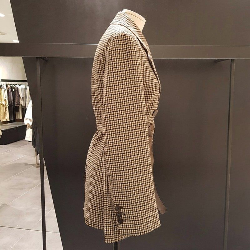 Áo Khoác Vest Len Kẻ Sọc Caro Phong Cách Hàn Quốc Thời Trang Xuân Thu 2022 Mới