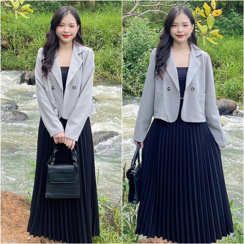 Áo blazer form lửng 2 túi trước