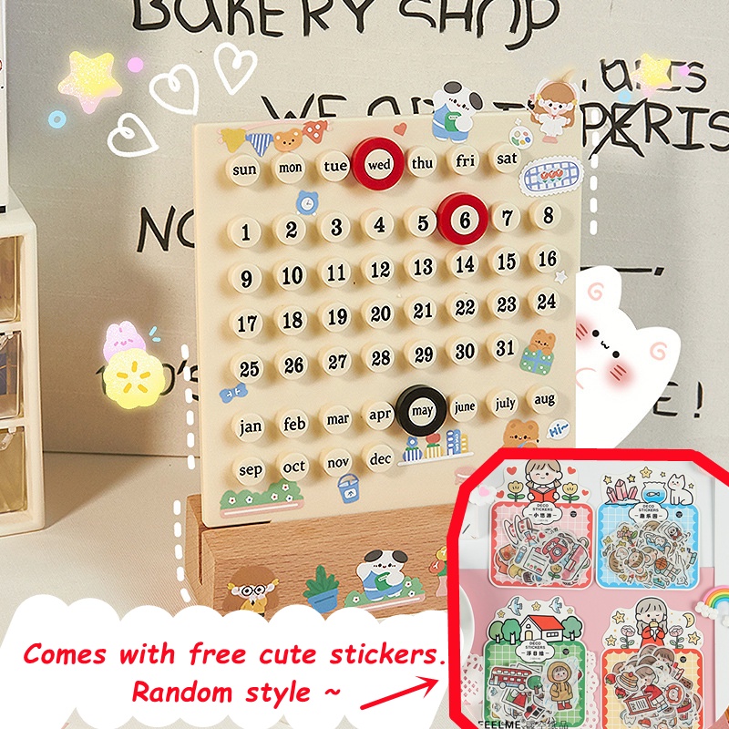 Lịch Để Bàn 8 Màu Bằng Acrylic Dễ Thương Không Giới Hạn Dùng Trang Trí