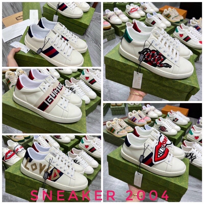 Giày gc ong , gc chun , giày rắn thêu Sneaker for love , loved , thể thao nam nữ ace kẻ cao cấp