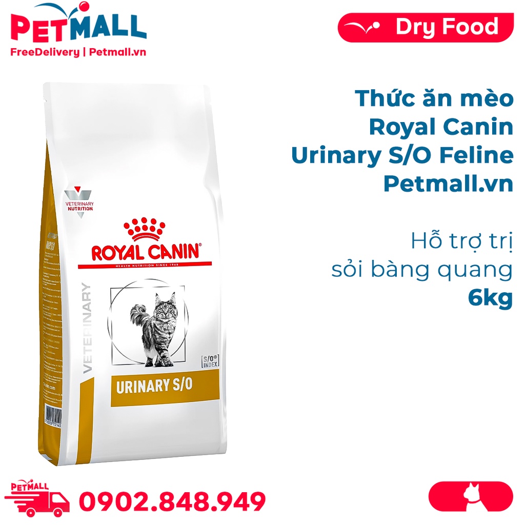 Thức ăn mèo Royal Canin Urinary S/O Feline 6kg - Hỗ trợ trị sỏi bàng quang Petmall