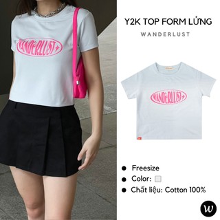 Áo Y2K Top form lửng màu xanh nhạt