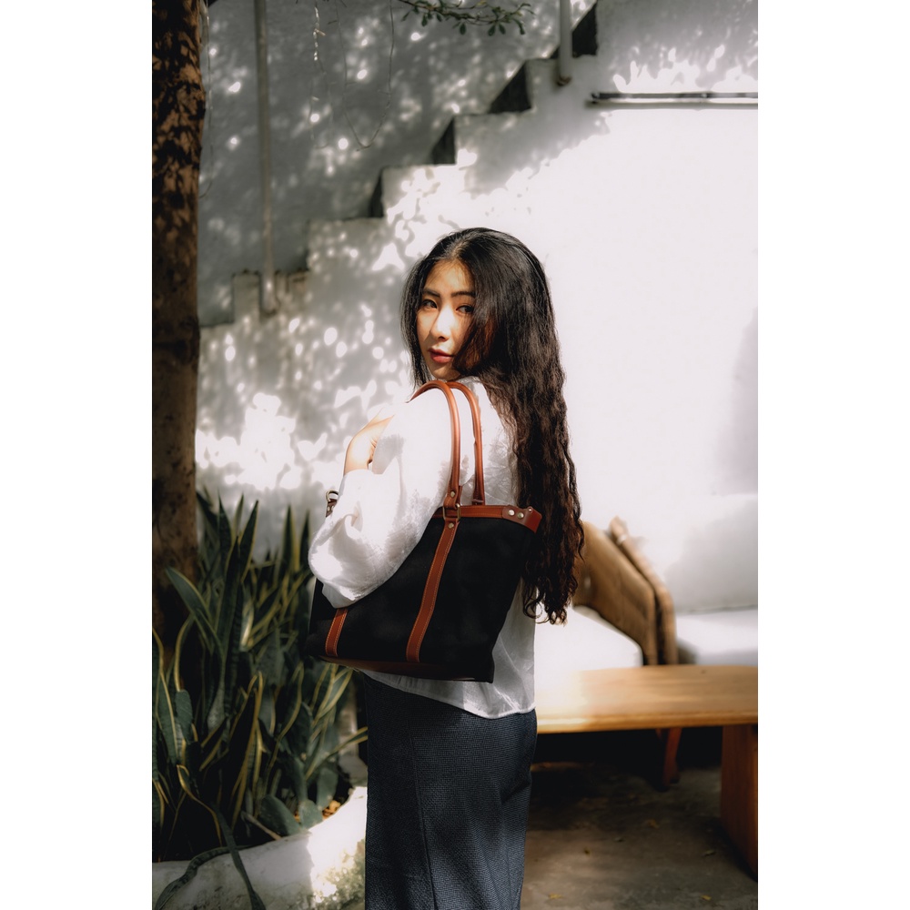 Original Tote V2 - túi tote cao cấp da bò phối vải canvas