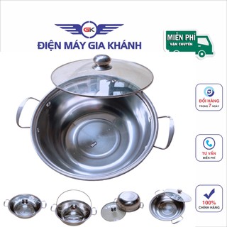 Nồi Lẩu inox 26cm sâu 10cm - Xoong Lẩu inox dùng cho mọi loại bếp
