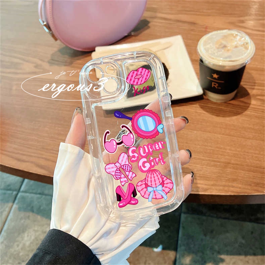 Ốp Điện Thoại TPU Mềm Đệm Khí In Hình Cô Gái Hoạt Hình Cho IPhone 14 13 12 11 Pro Max SE2020 X XR Xs Max 7 8 Plus