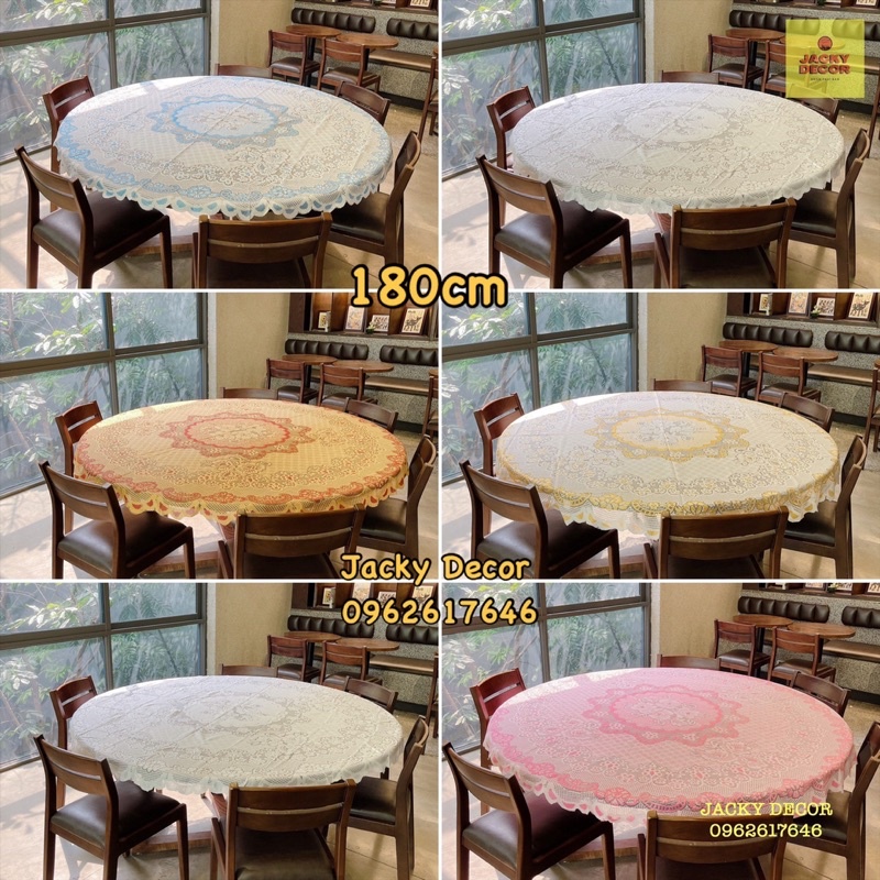 Khăn Trải Bàn Tròn Nhựa PVC trải bàn phòng khách, bàn ăn, lót lọ hoa, lót kệ tivi, tủ lạnh, lót bát đĩa