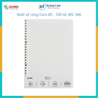  Ruột sổ còng Klong B5 chấm dotgrid  caro  kẻ ngang giấy refill binder tiện dụng MS 547,548,552 