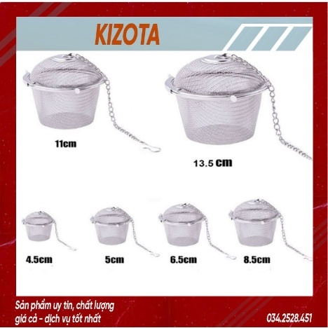 Lọc inox 304 hình trụ lưới cao cấp,lọc trà thảo dược gia vị, có dây treo- lọc nhiều kích thước -LINOX06