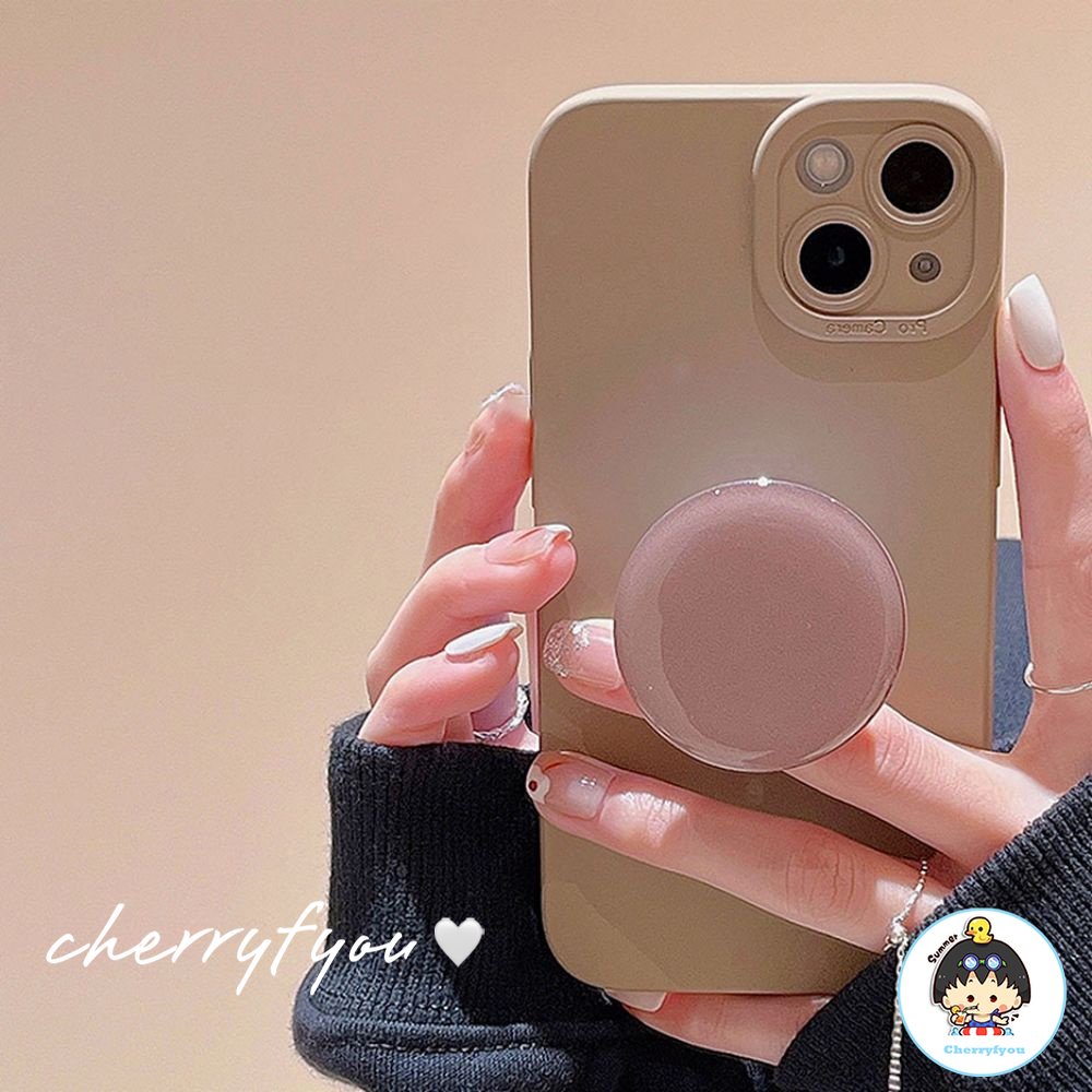 Ốp Điện Thoại TPU Mềm Nhám Màu Trơn Chống Rơi Chống Trượt Có Giá Đỡ Cho IPhone 11 12 13 14 Pro Max