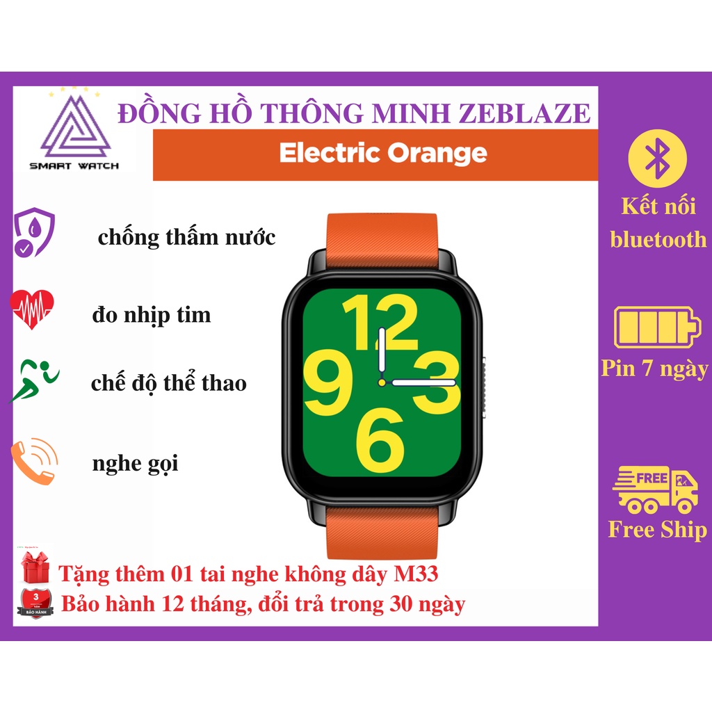 Đồng Hồ Thông Minh Chính Hãng Mới Nhất 2022 Zeblaze Btalk Màn Hình Màu 1.86 Inch - Tặng Kèm Tai Nghe M33 Siêu Hot Sp1