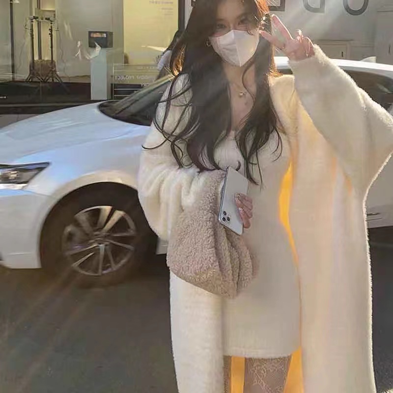 Áo khoác cardigan MULTIPLICATION dệt kim dáng dài rộng phong cách Hàn Quốc thời trang thu đông mới cho nữ