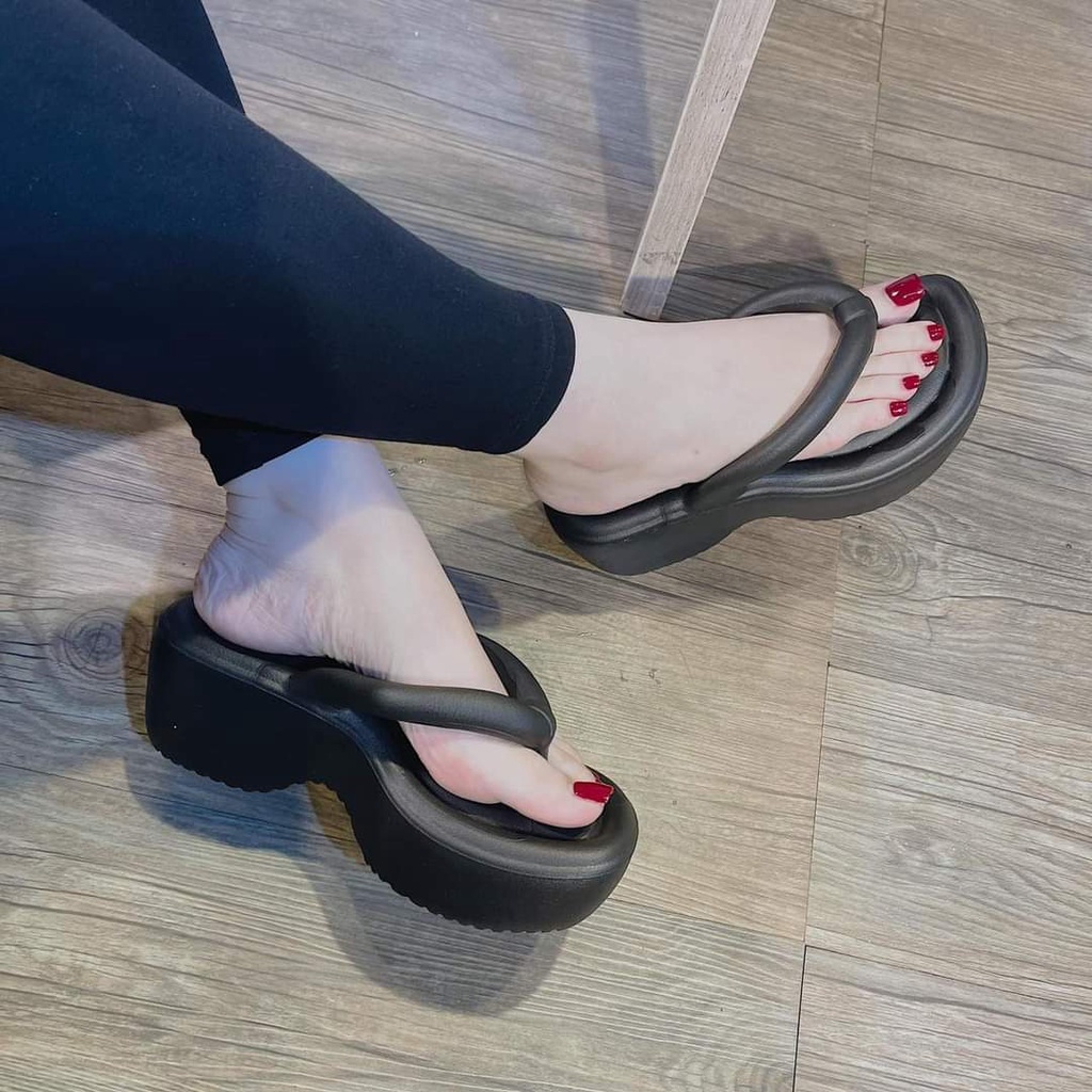 Dép Xỏ Ngón Đế Dày Mũi Vuông Mẫu Mới Hot Trend Phù Hợp Đi Chơi, Đi Làm...