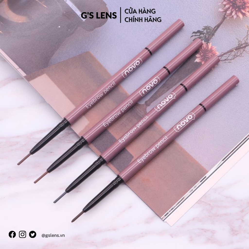 Chì Mày 2 Đầu Nét Mảnh Chính Hãng NOVO Simplicty Flexible Eyebrow Pen - G'S LENS