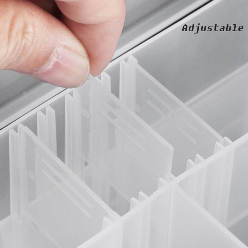 Hộp Đựng Dụng Cụ May Vá 2 Lớp 48 Ngăn Màu Trong Suốt Có Thể Điều Chỉnh Ốp