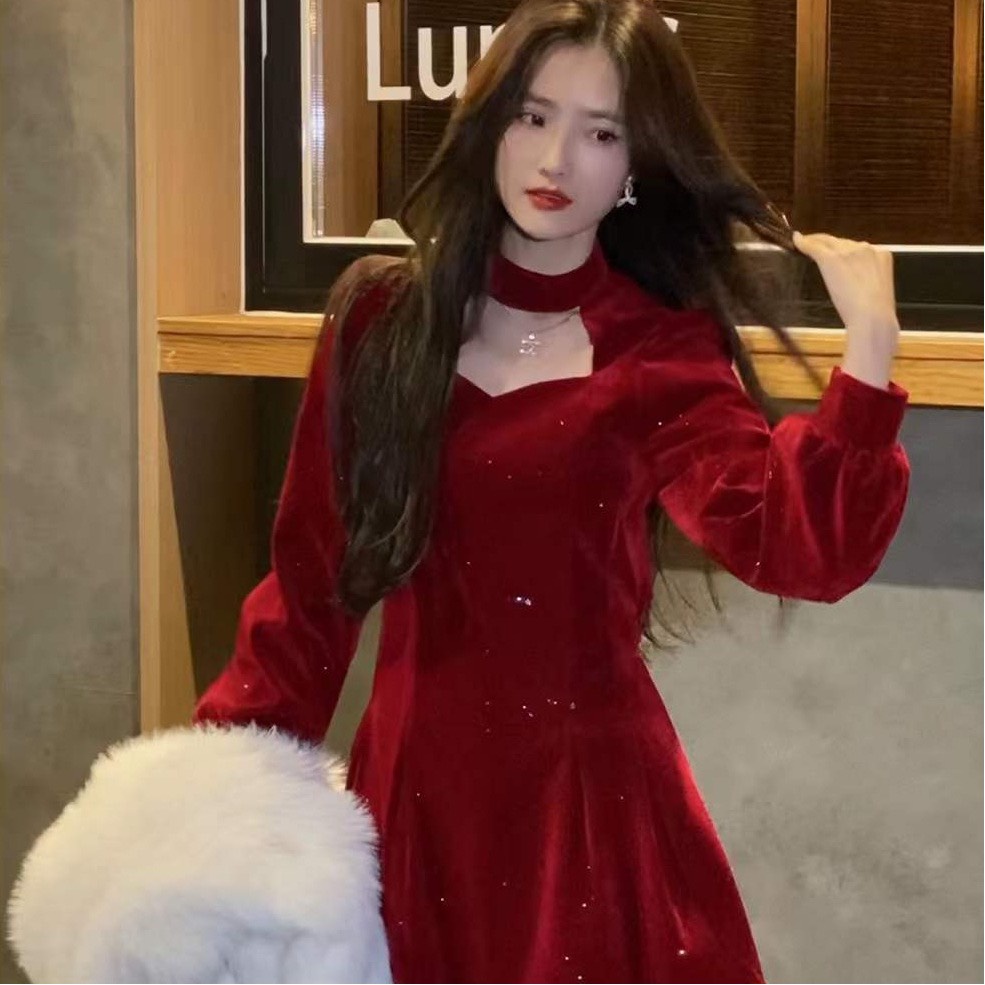 Váy giáng sinh noel - Váy nhung tay bầm khoét ngực siểu xinh cho các nàng đi chơi min_shop_1512