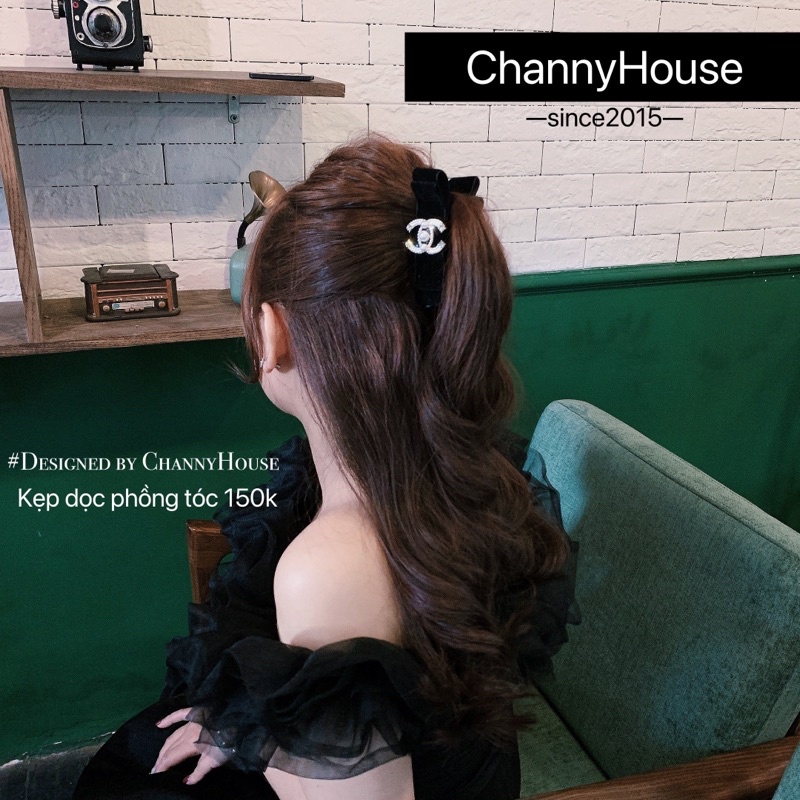 Kẹp dọc phồng tóc nhung logo hãng cao cấp - Cặp tóc phồng chân tóc 2 size cho tóc mỏng và dày [CHANNYHOUSE]