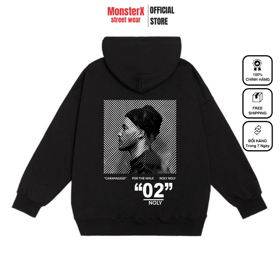 Áo hoodie nỉ bông Monster X Street 02 nam nữ form rộng thu đông Local Brand